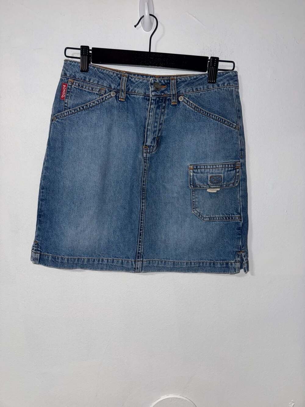 Bongo Vintage Y2K Denim Mini Cargo Utility Skirt Size 3
